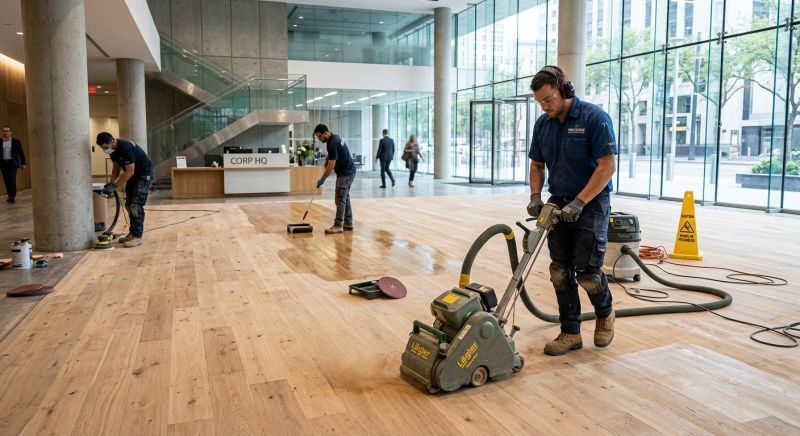 Our team working on Wood Floor Service projects in Thousand Oaks, CA