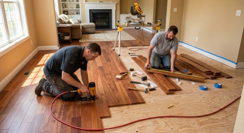 Cherry Floor Installation in North Hills, CA