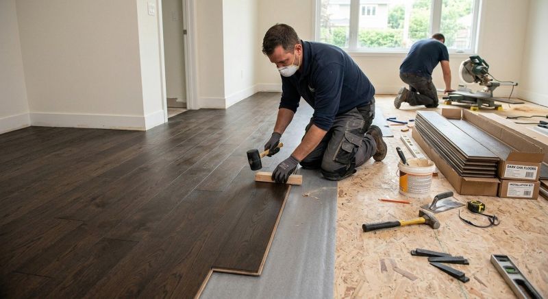 Dark Wood Floor Installation in Thousand Oaks, CA